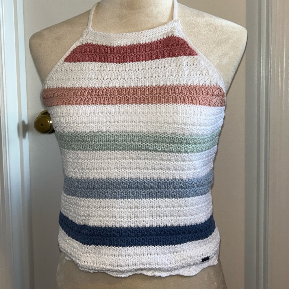 Striped Crochet Crop Top